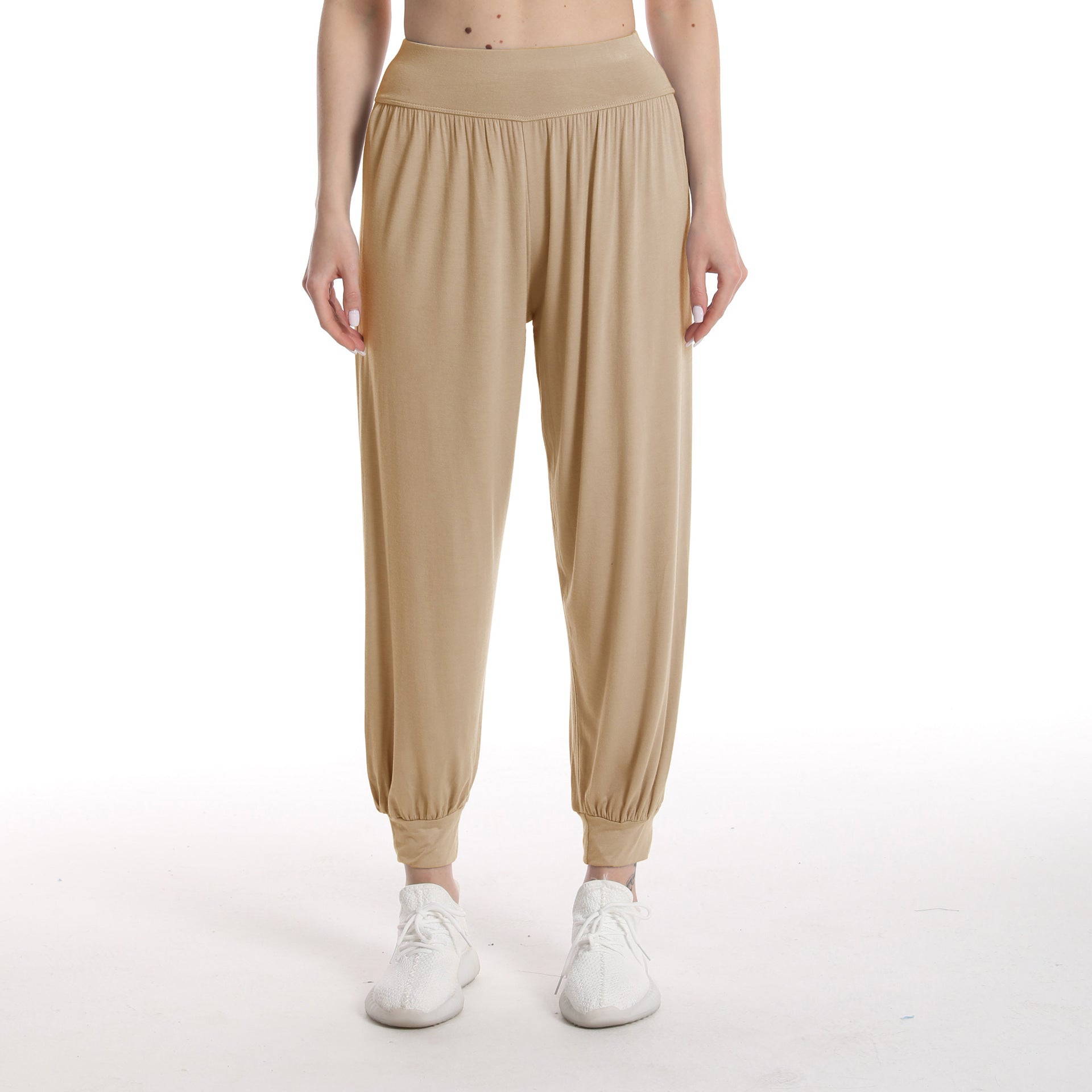 Women's loose premium joggers with high waistband and elastic cuffs