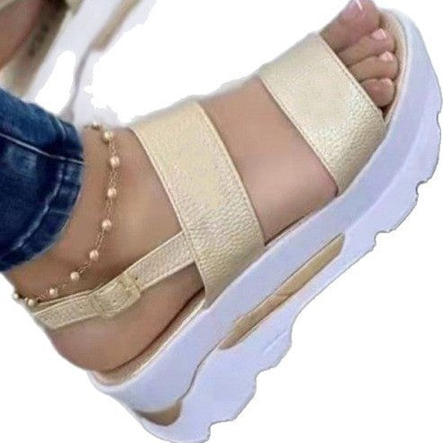 Women's Platform Sandals With Elastic Strap and Non-slip Sole W&w