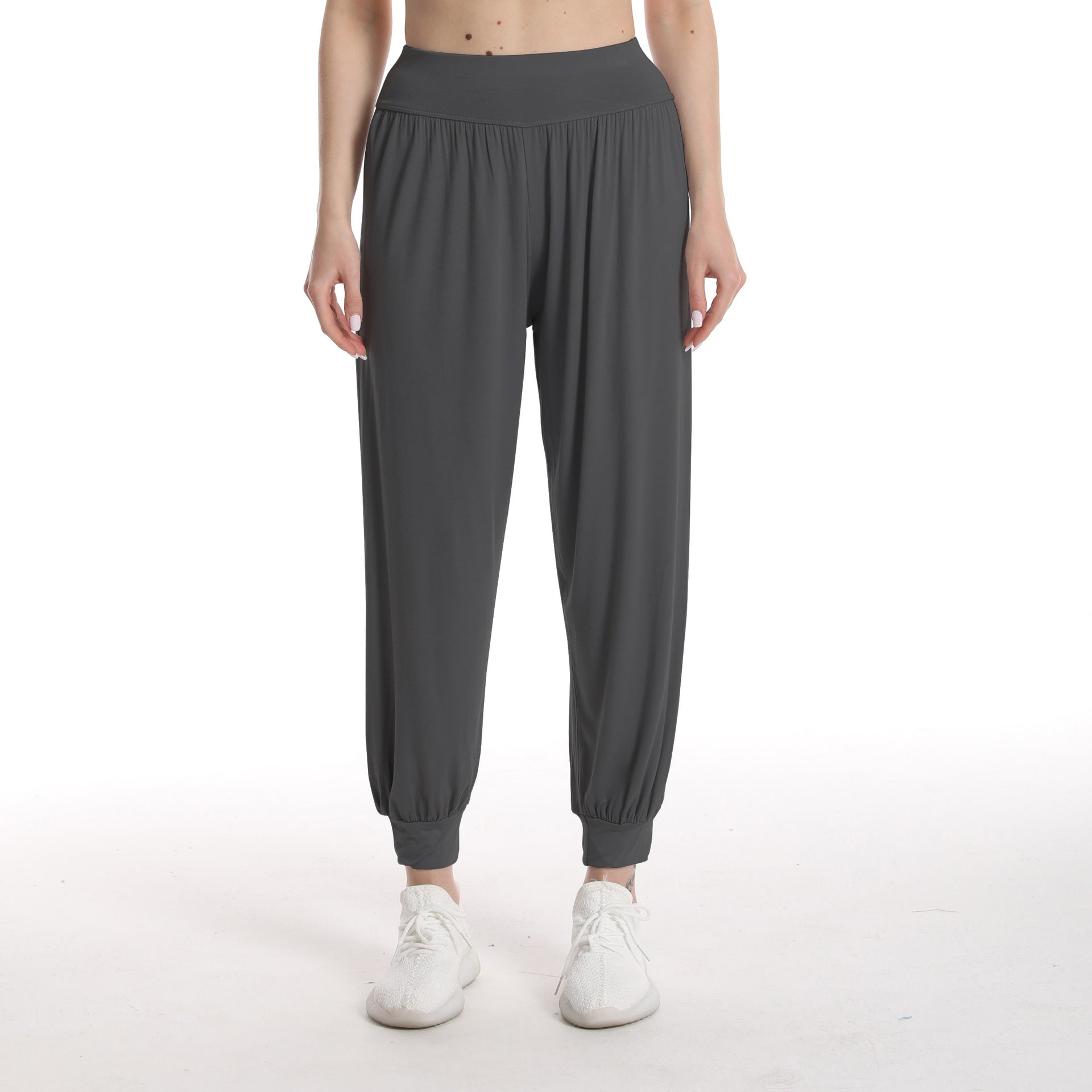 Women's loose premium joggers with high waistband and elastic cuffs
