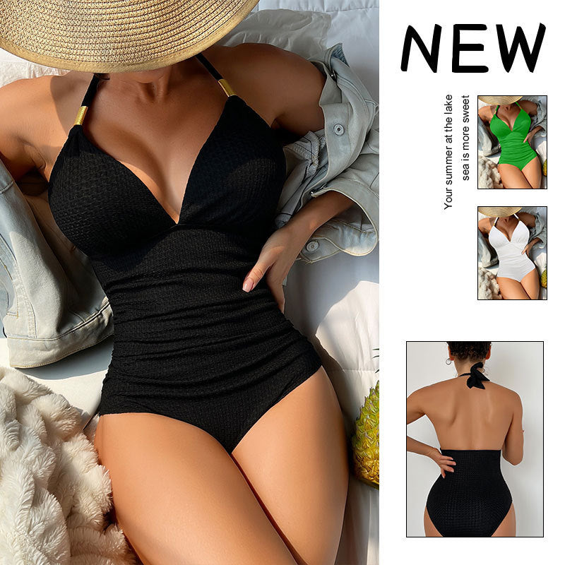 Women Sculpting V Neck One-Piece Swimsuit