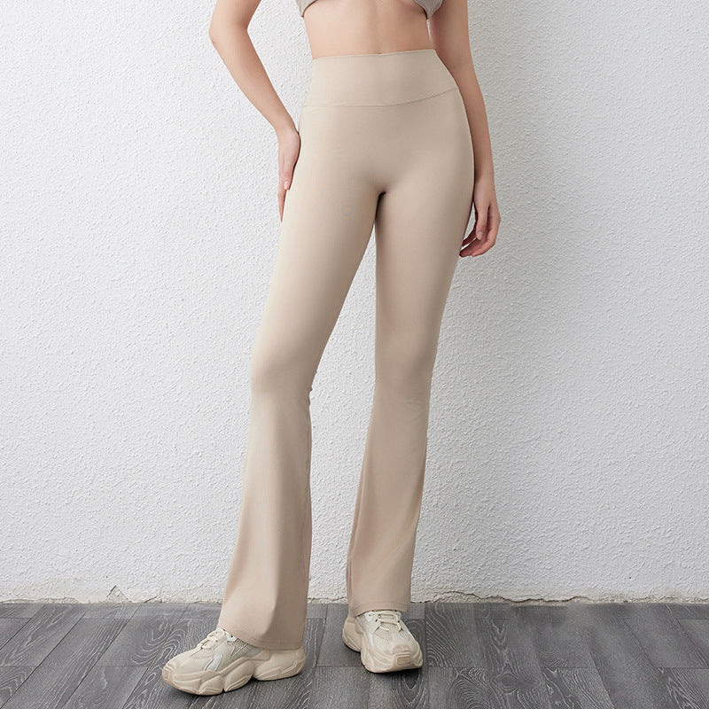 Women's Flared Leggings with High Waist and Breathable Structure