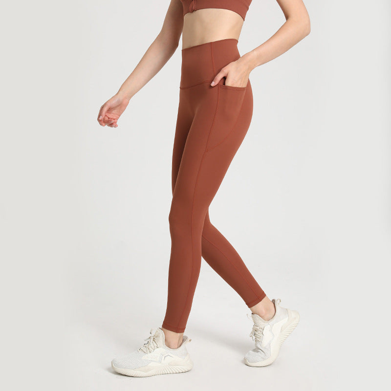 Women's High-Waisted Sports Leggings with Practical Pockets