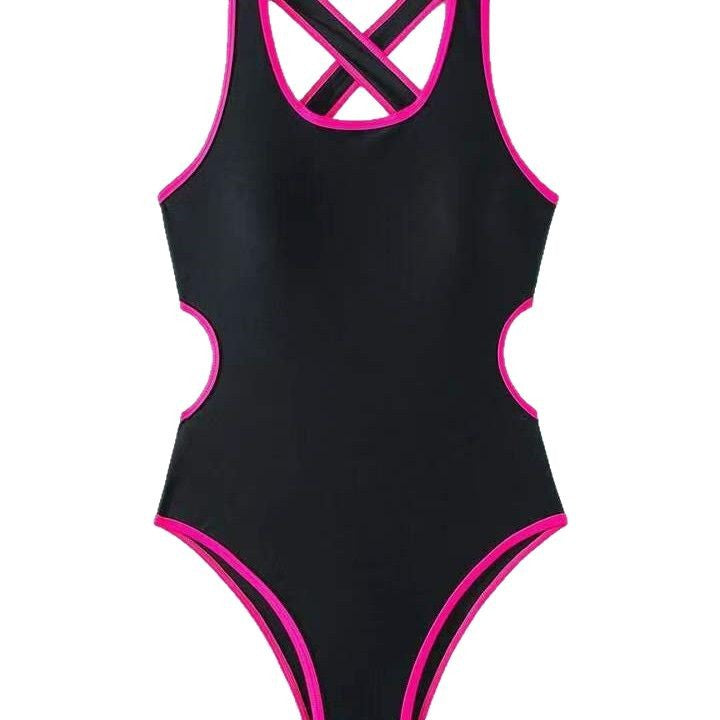 Women Sporty Cut-Out One-Piece Swimsuit