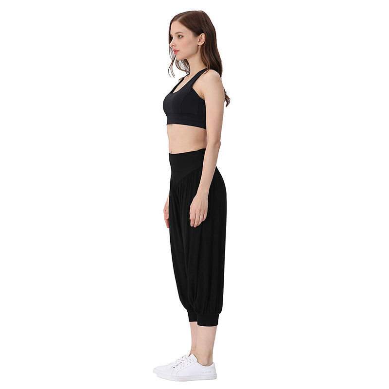 Women's Comfortable Harem Pants with High Waist and Elastic Cuffs