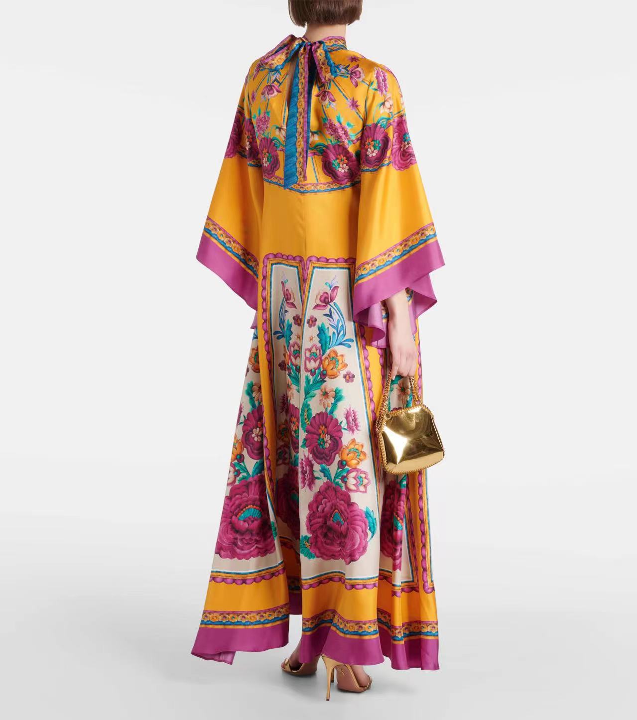 Printed Three-quarter Sleeve Dress