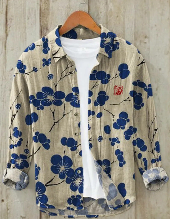 Japanese Shirt Made of Linen Blend