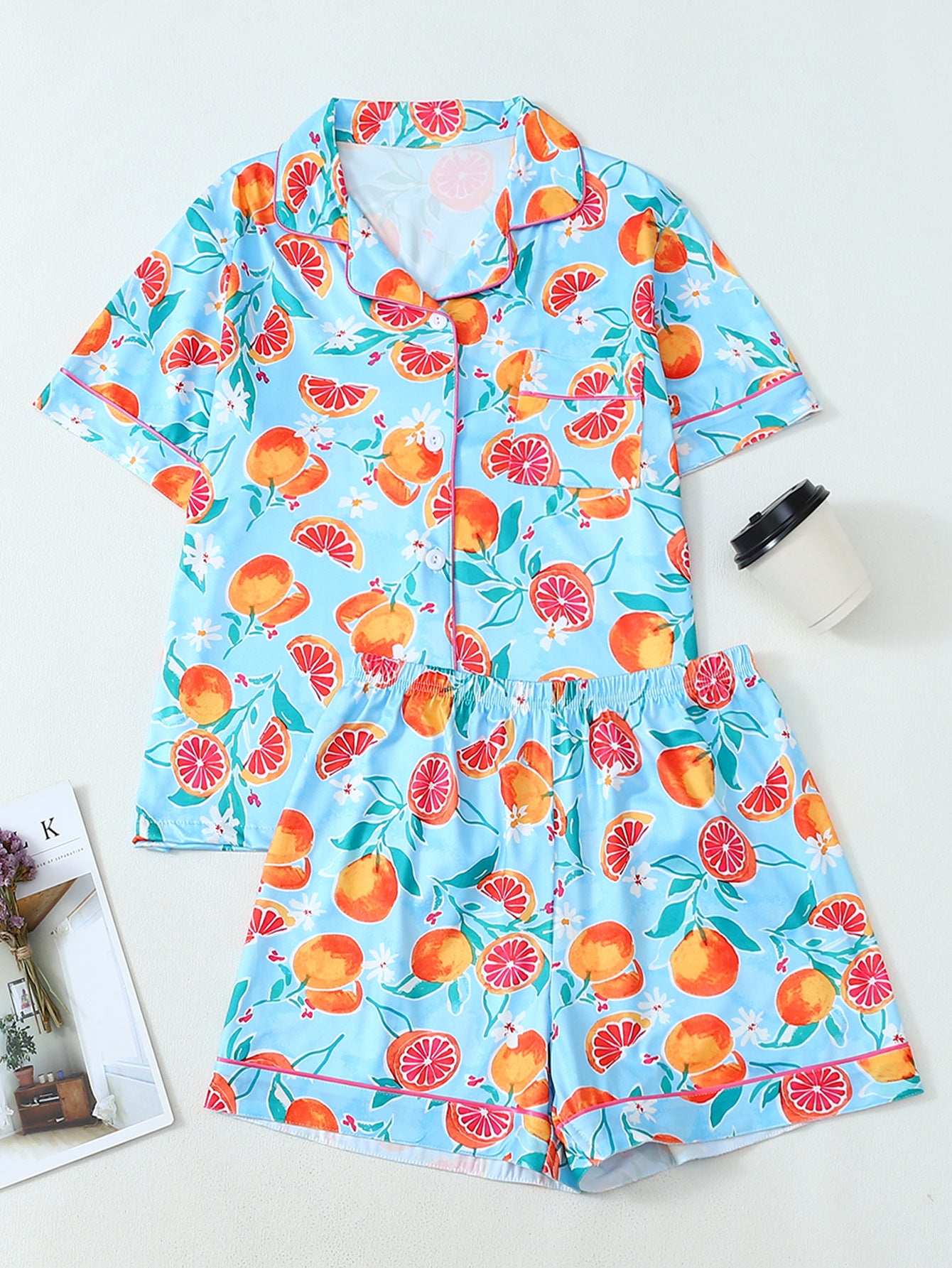 Women's pajama set with cheerful watermelon pattern