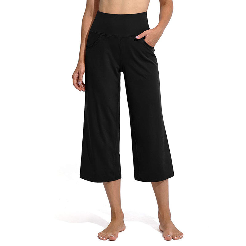 Ladies Comfortable Sporty Culottes with High Waist and Practical Pockets