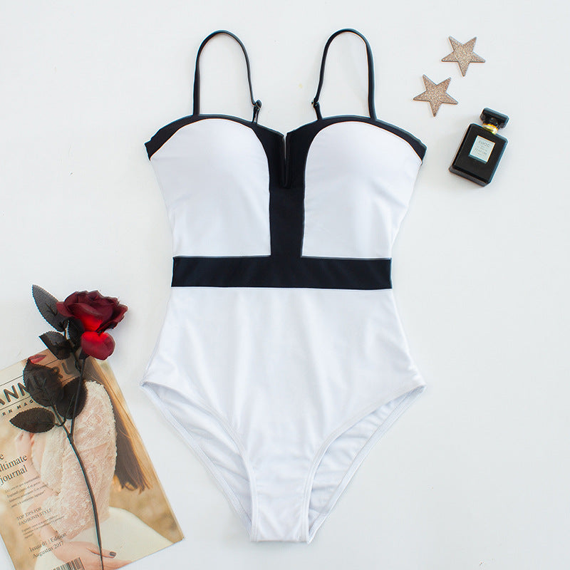 High-performance structured one-piece swimsuit for women