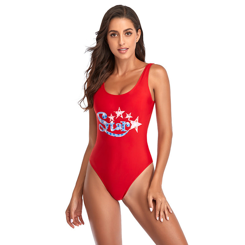 Women Graphic Print One-Piece Swimsuit