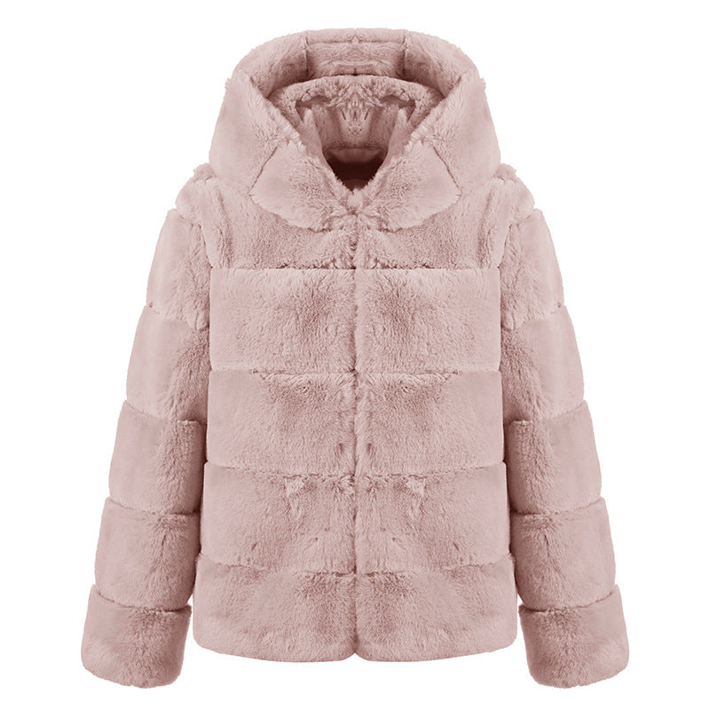 Ladies soft fleece jacket with hood