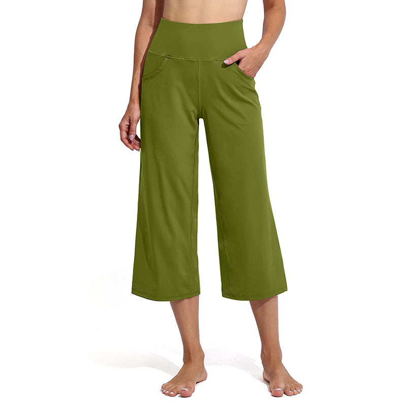 Ladies Comfortable Sporty Culottes with High Waist and Practical Pockets