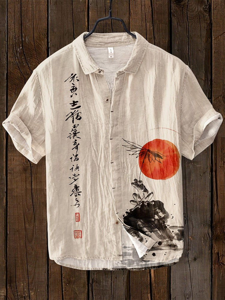 Japanese Shirt Made of Linen Blend