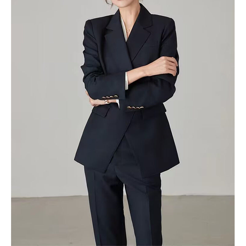 Women Tailored Double-Breasted Office Suit