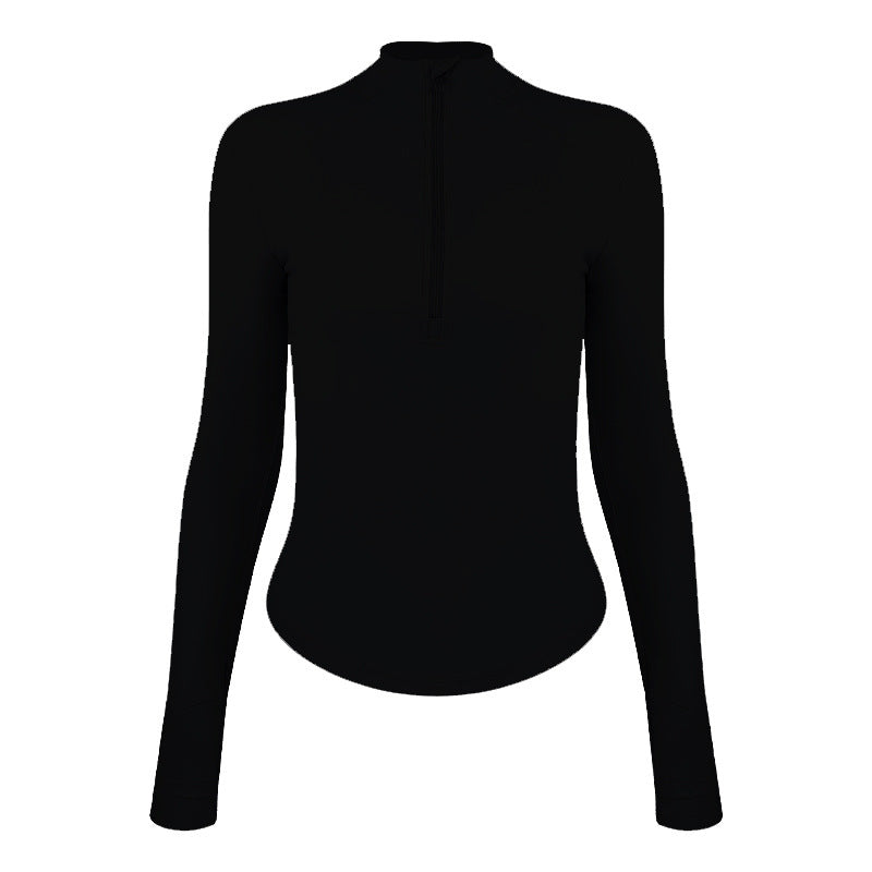 Women's functional shirt with stand-up collar