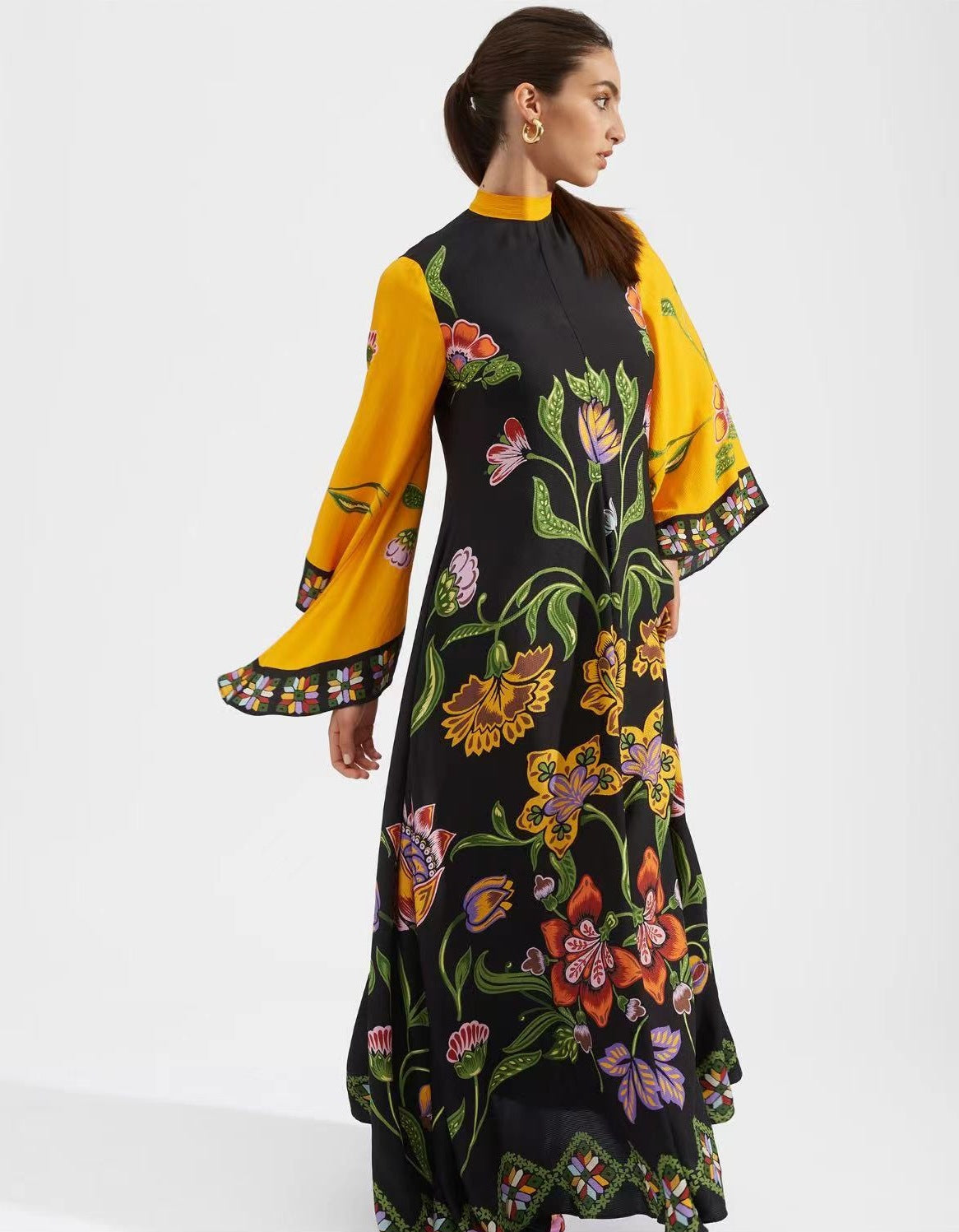 Printed Three-quarter Sleeve Dress