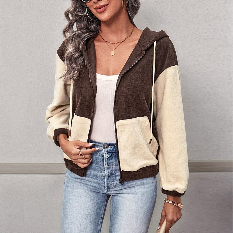 Women's fleece jacket with hood