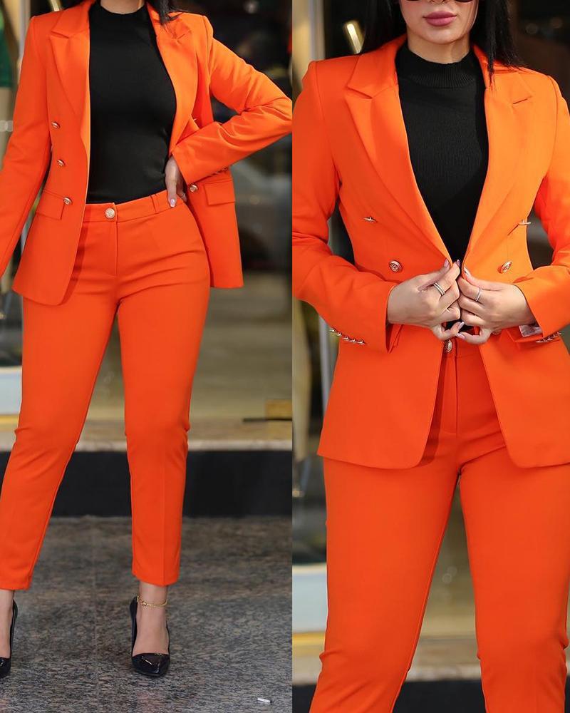 Women’s modern blazer trousers suit with exclusive button details