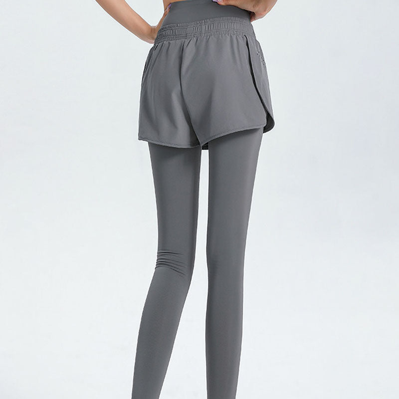 Women's sporty leggings with integrated short shorts