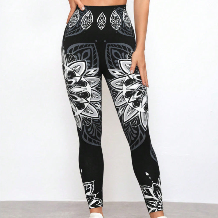 Women's High Waist Mandala Print Leggings