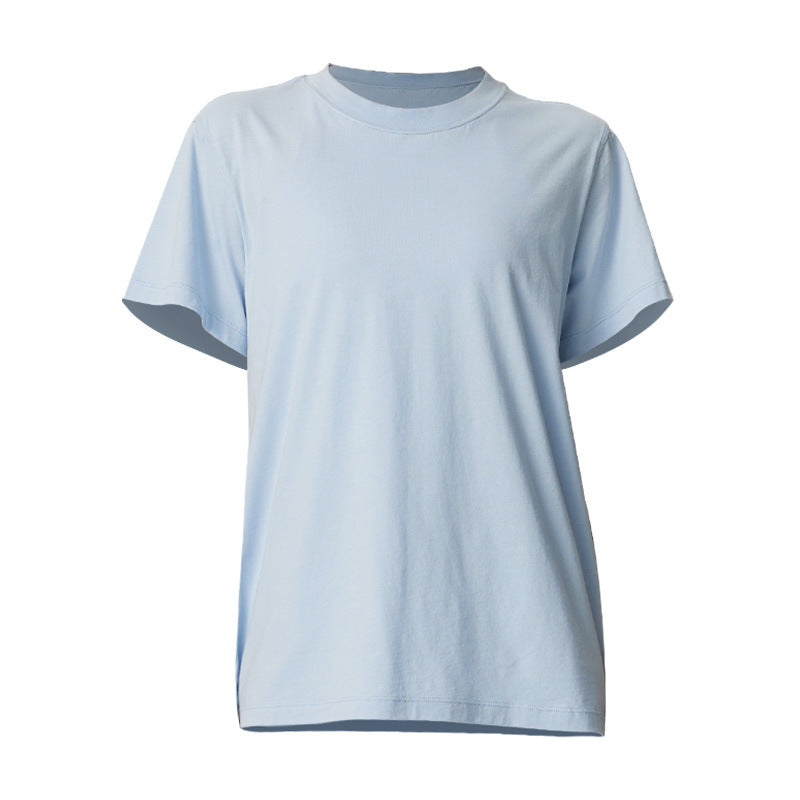Women's basic t-shirt made from high-quality cotton with round neck