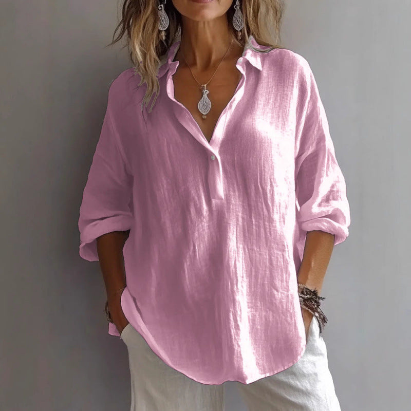 Women casual linen blouse