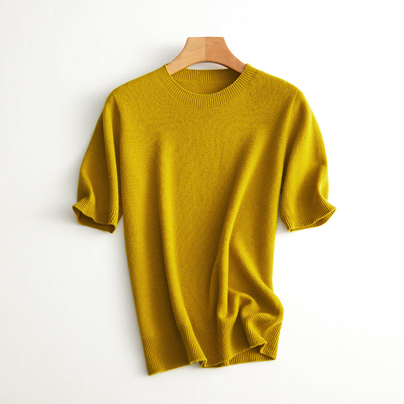 Women's Short Sleeve Cashmere Blend Sweater