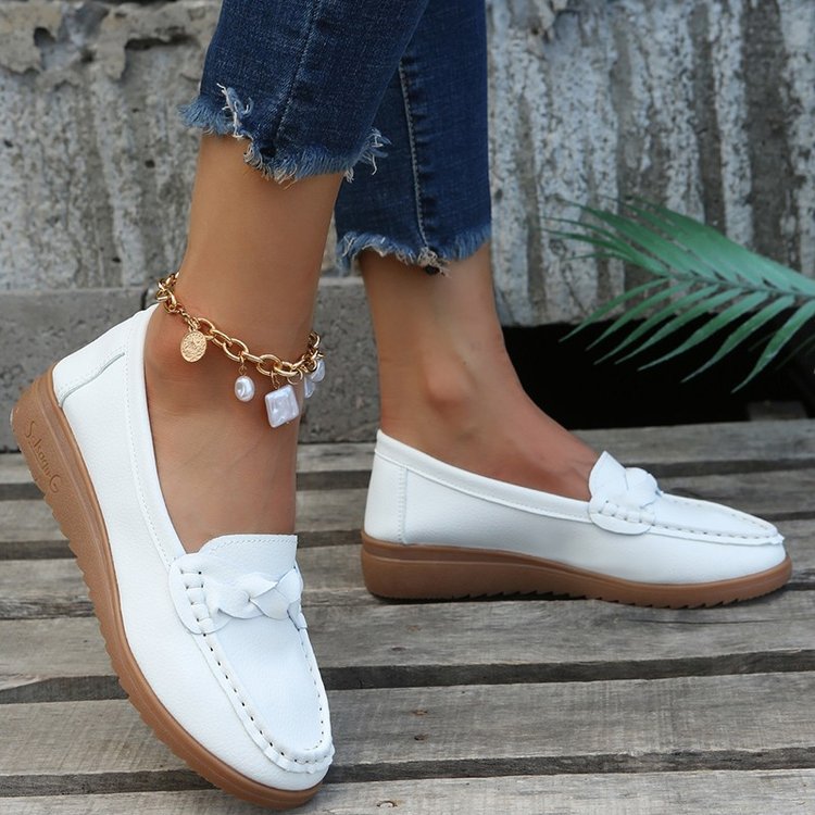 Ladies' Moccasins With Stylish Bow Appliqué and Non-slip Sole W&w
