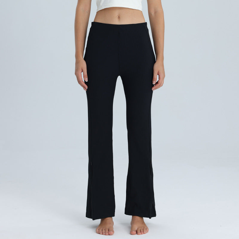 Women's Flared Ribbed Trousers