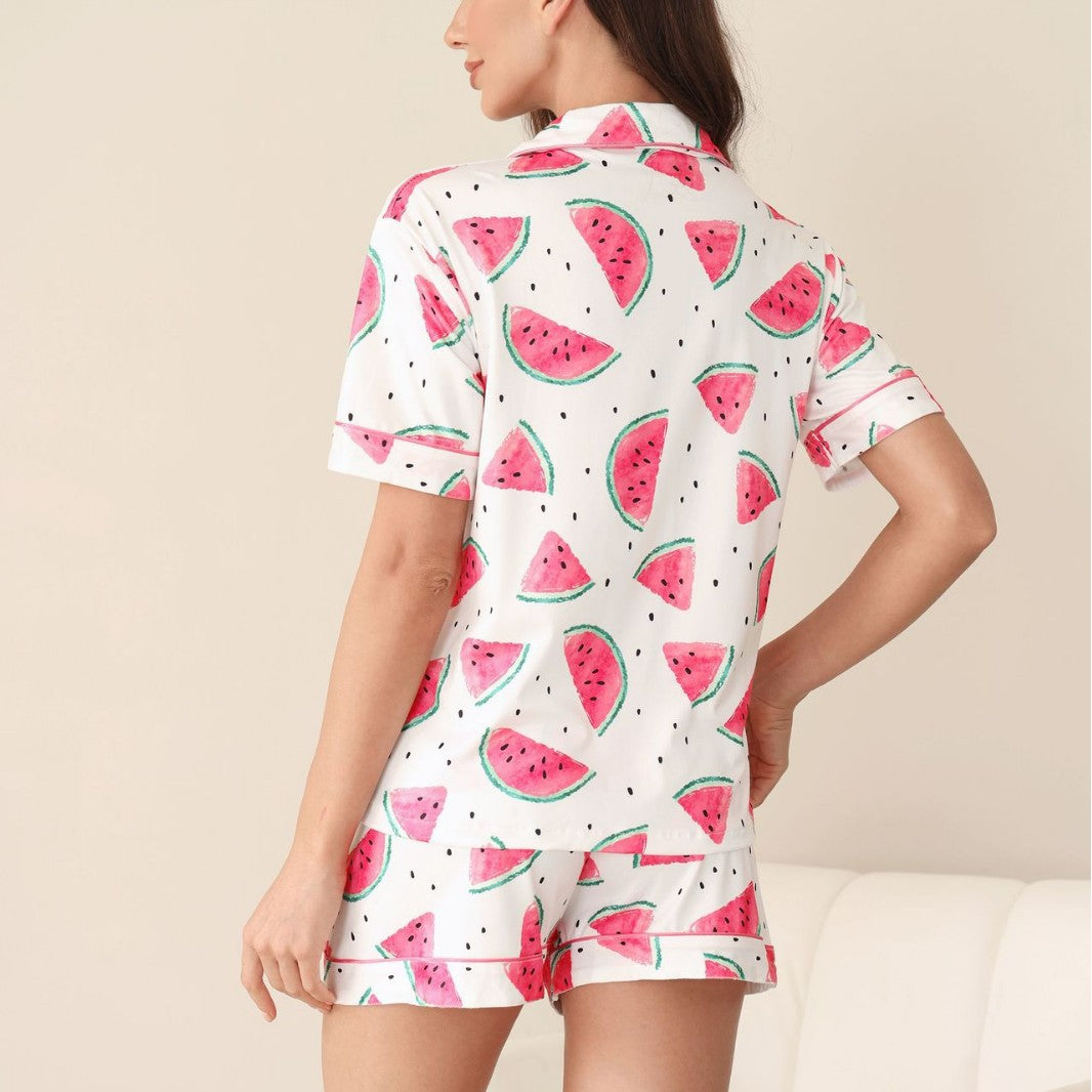 Women's pajama set with cheerful watermelon pattern