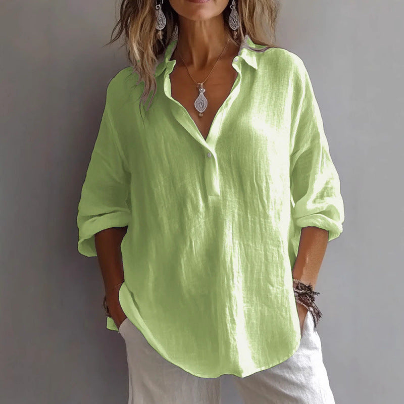 Women casual linen blouse
