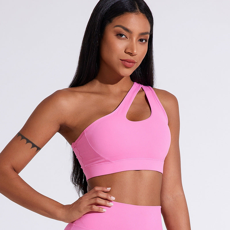 Women's One-Sided Sports Bra with Cut-Out Design