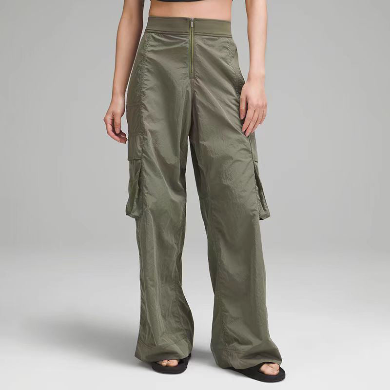 Women's cargo pants with wide legs and practical pockets