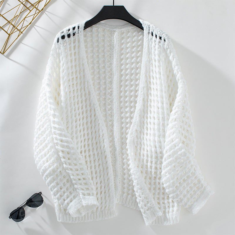 Ladies airy cardigan in modern mesh design
