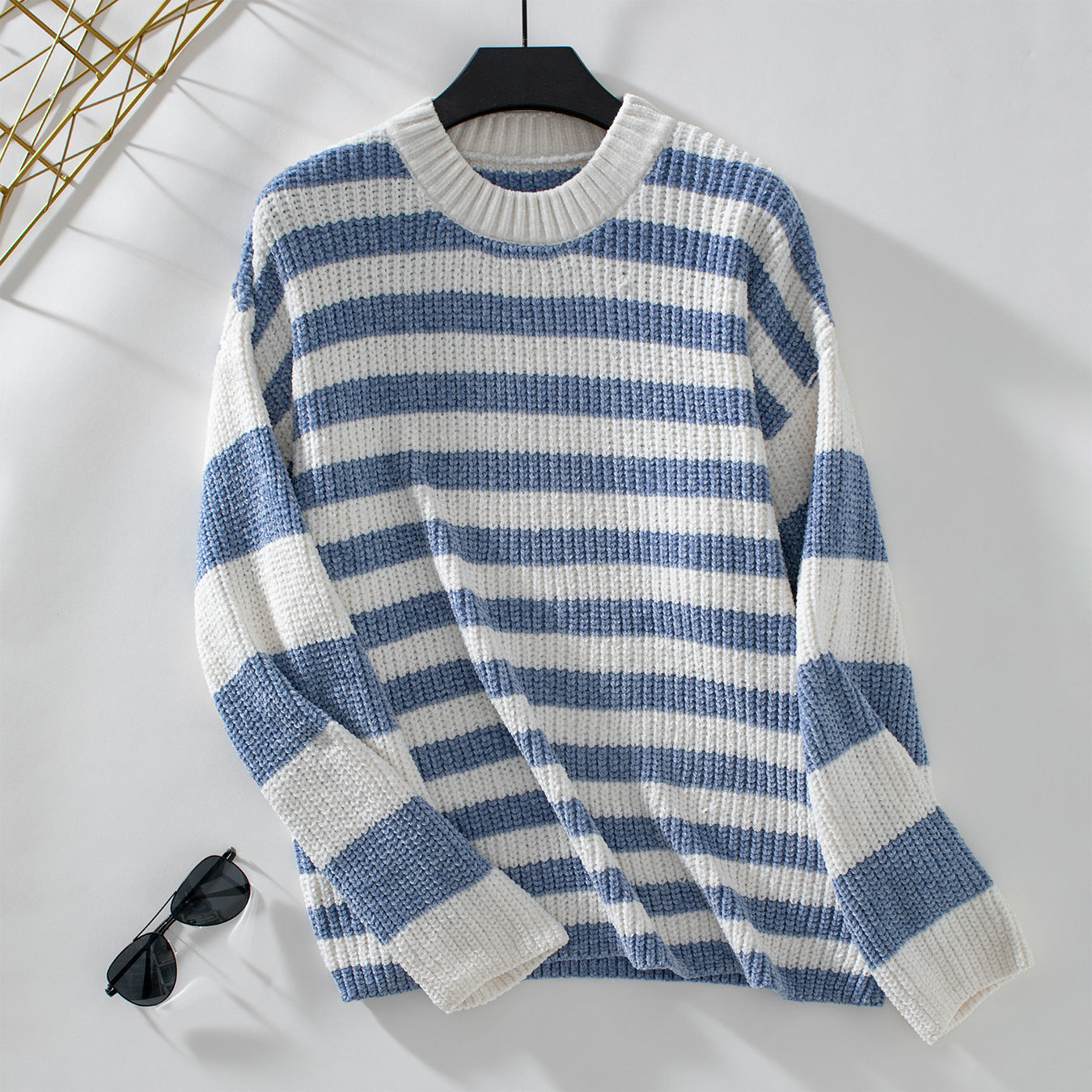 Women's casual striped pullover with soft textured knit
