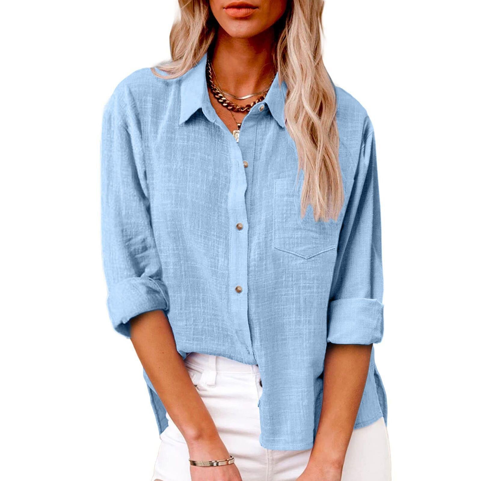 Women casual linen blouse