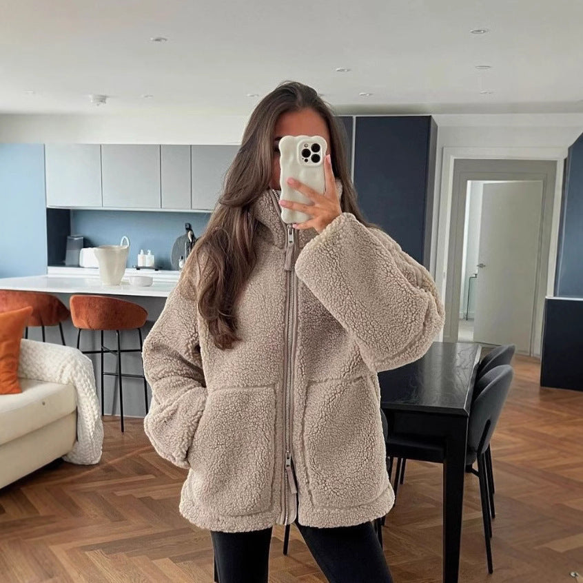 Women Oversized Fleece Jacket