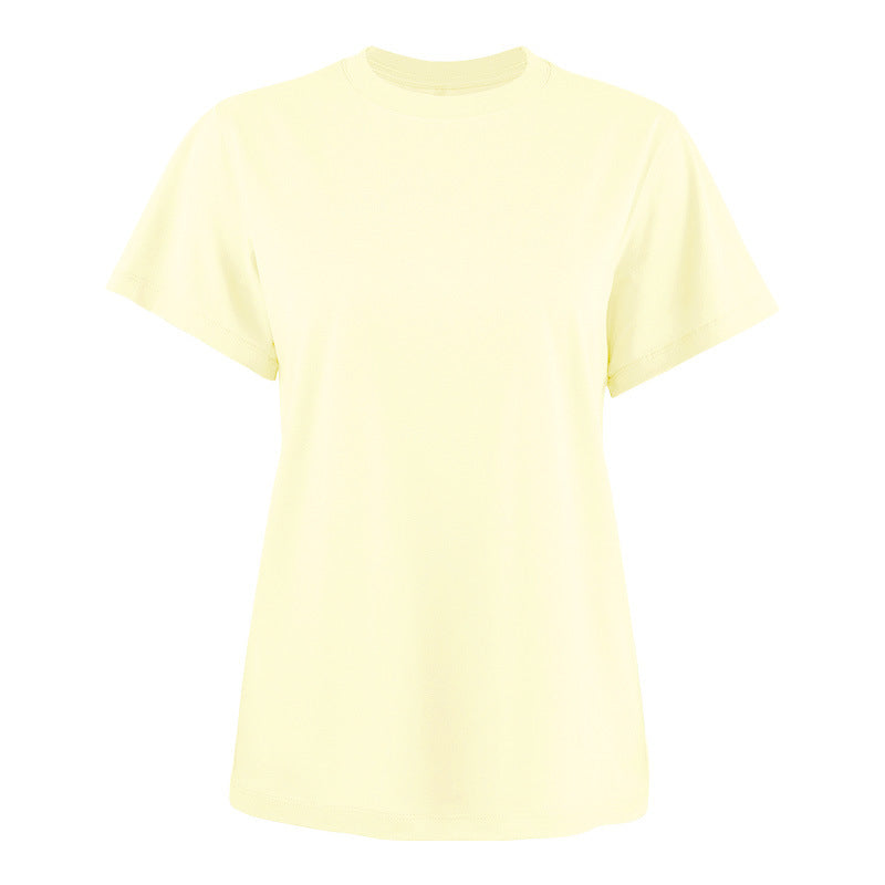 Women's basic t-shirt made from high-quality cotton with round neck