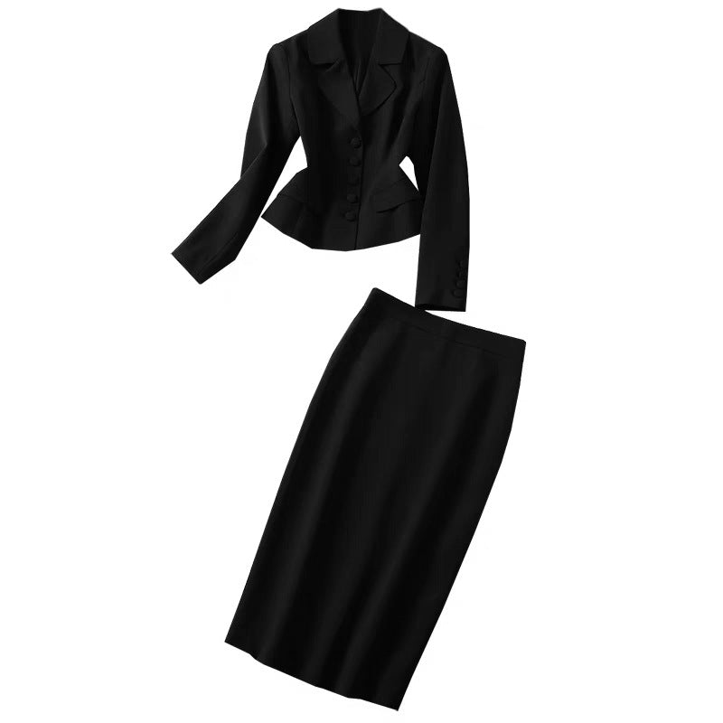 Women Tailored Peplum Suit Set