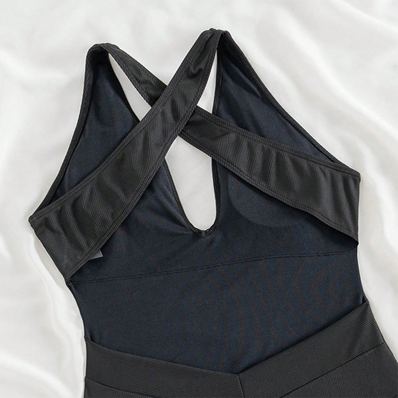 Women Minimalistic Deep V One-Piece Swimsuit