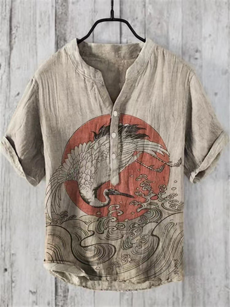 Japanese Shirt Made of Linen Blend