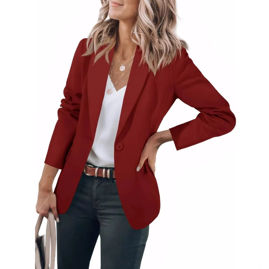 Women’s Casual Blazer with Elegant Cut and Practical Pockets