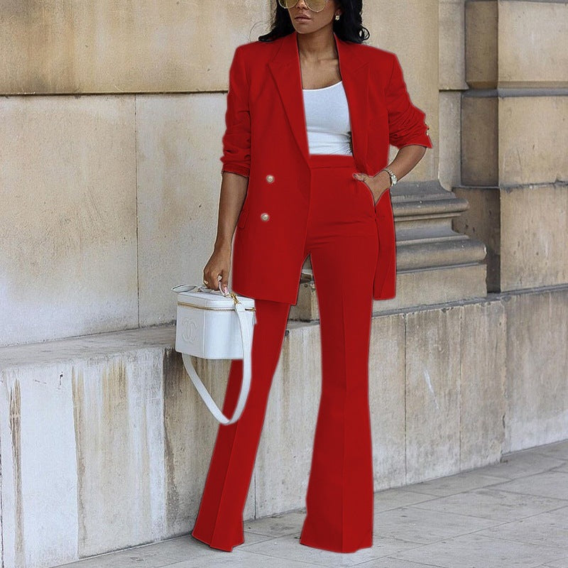 Women's stylish suit with slim cut and elegant lapel