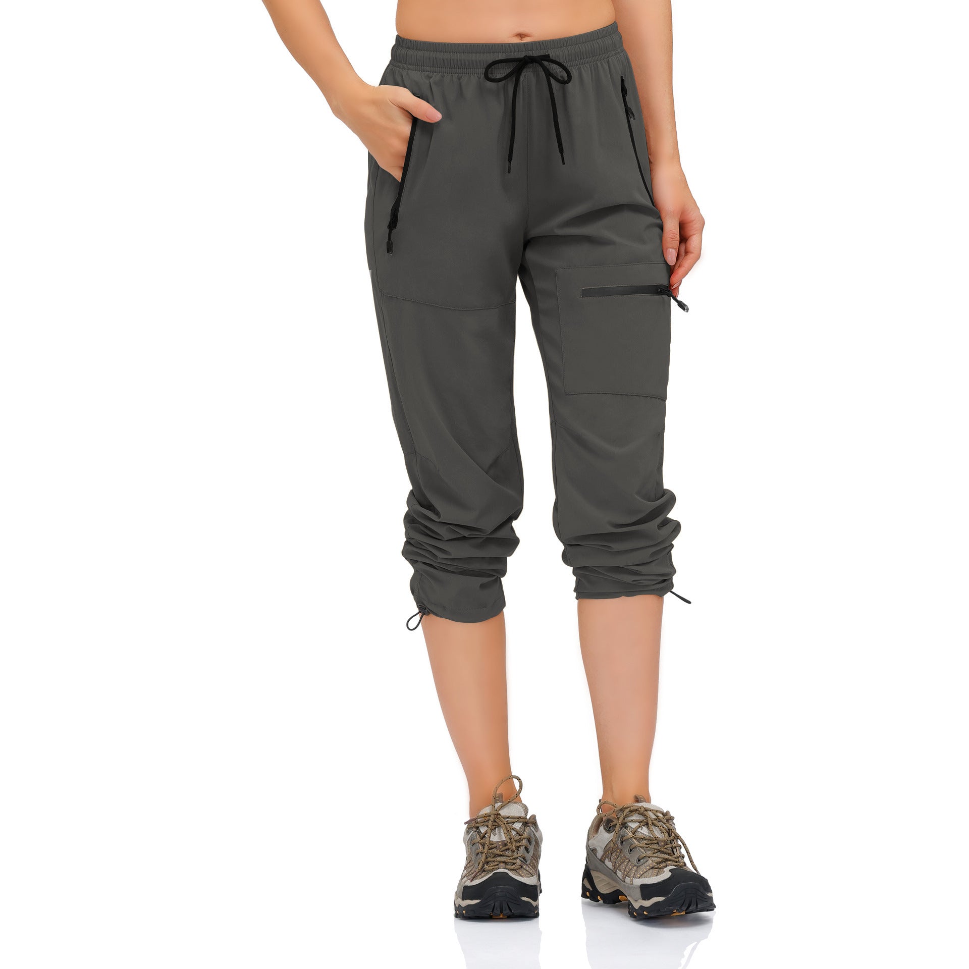 Women's multifunctional sports pants with practical pockets and elastic waistband