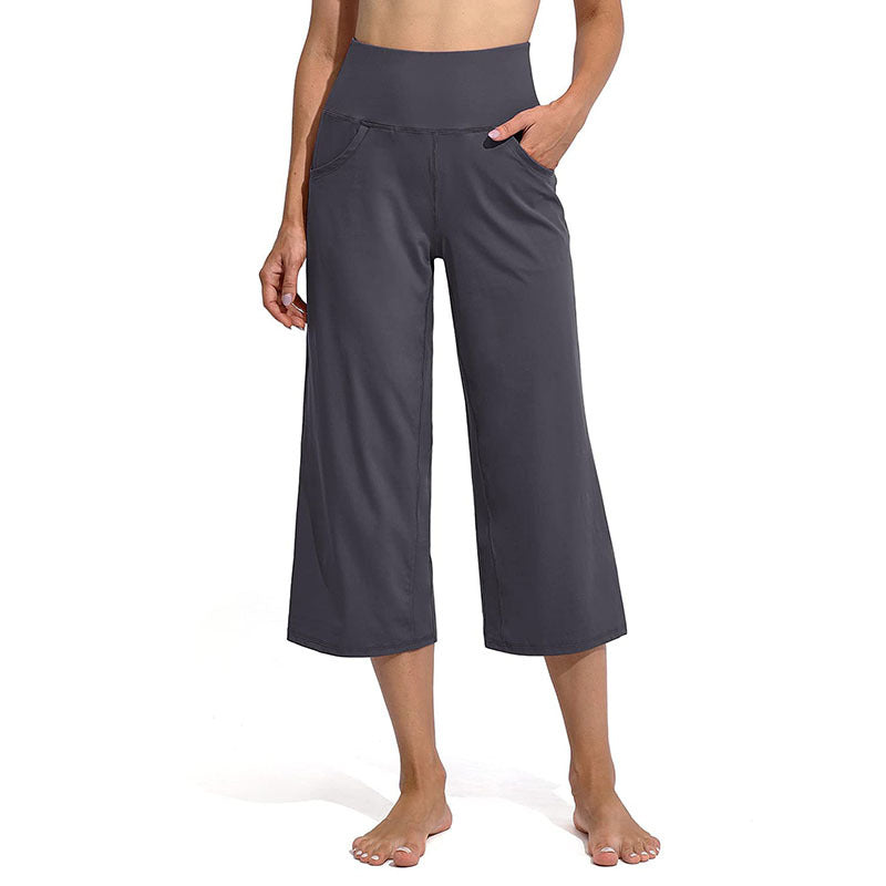 Ladies Comfortable Sporty Culottes with High Waist and Practical Pockets