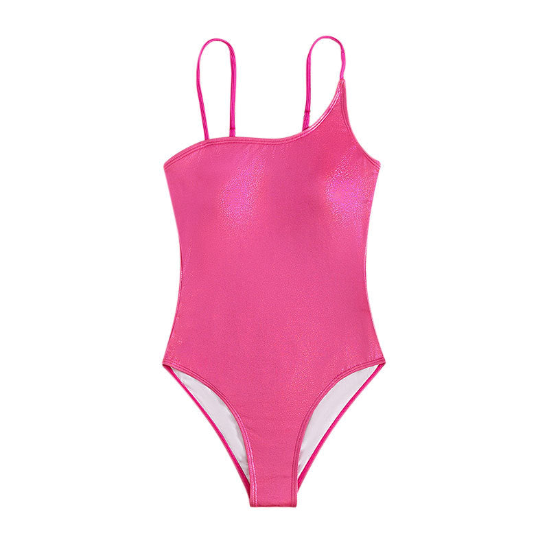 Women Shimmering Strappy Swimsuit One Piece