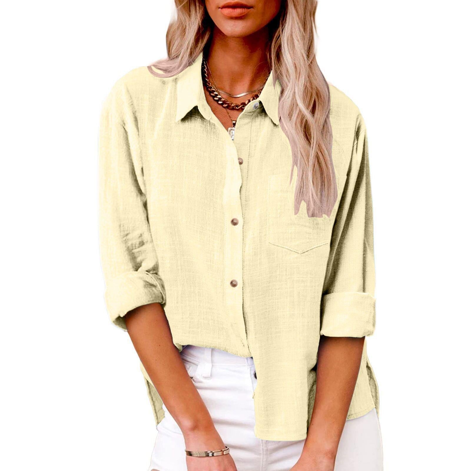 Women casual linen blouse