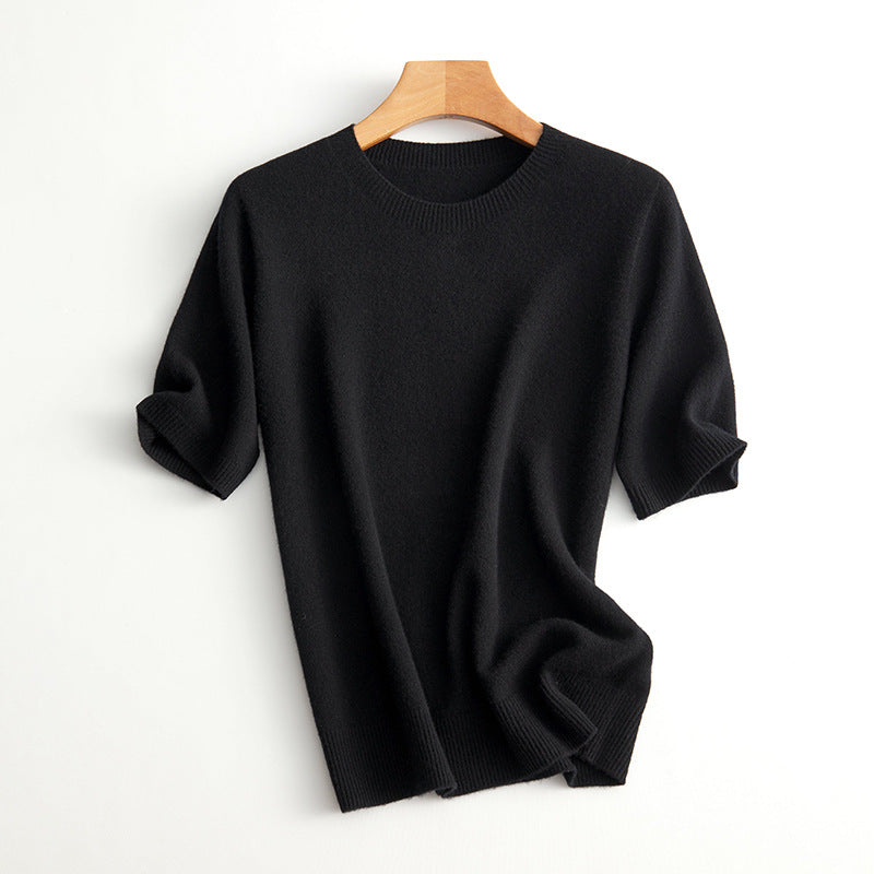 Women's Short Sleeve Cashmere Blend Sweater
