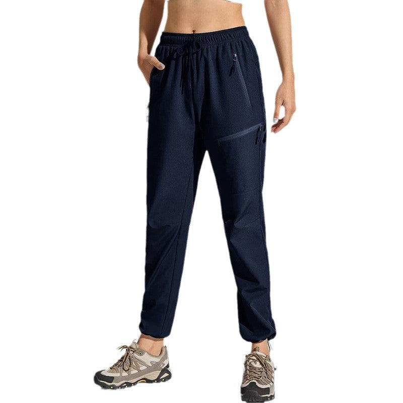 Women's Multi-functional Trekking Pants with Various Pockets and Elastic Waistband