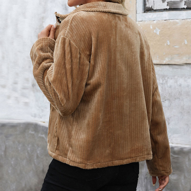 Women's fleece jacket in comfortable rib design